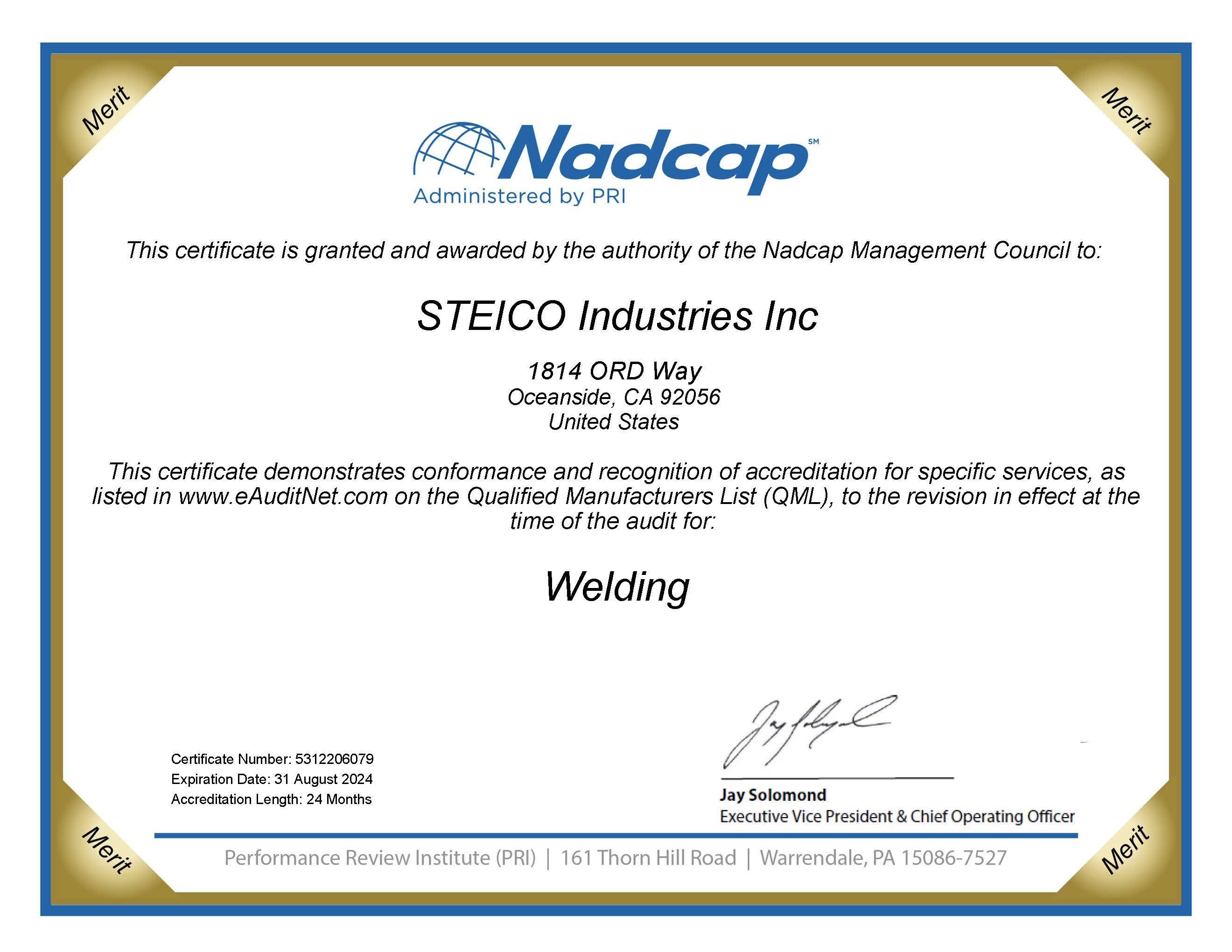 Nadcap Certificates